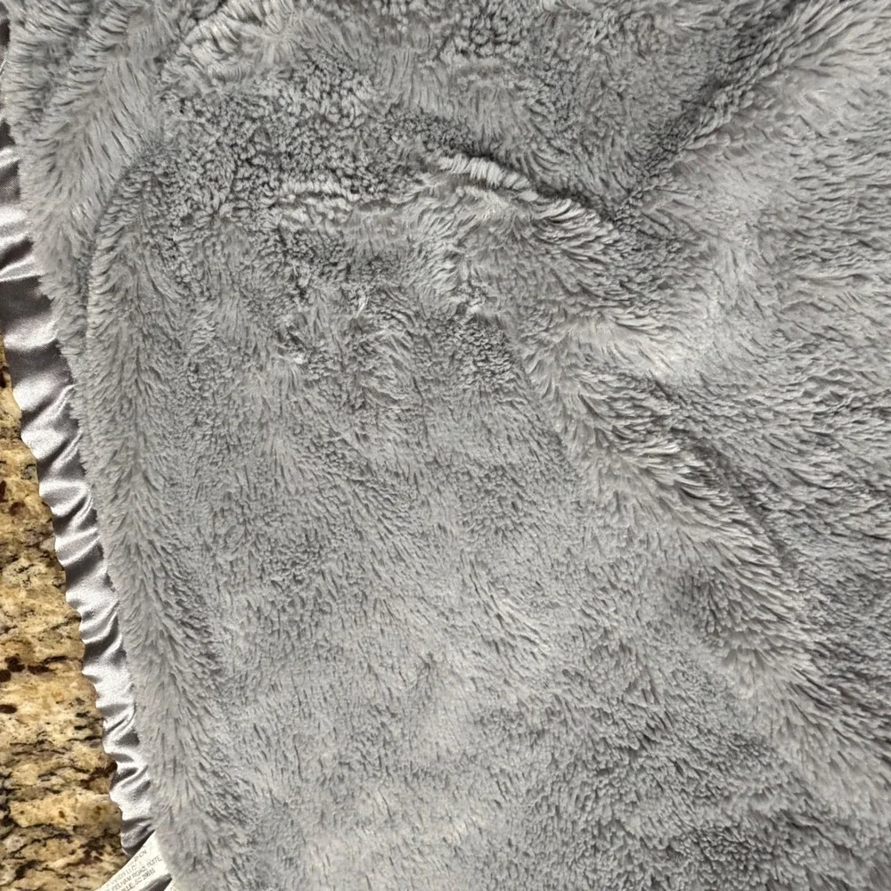 Cloud Island Gray Bear Tree Plush Security Baby Blanket Satin Trim 30x27